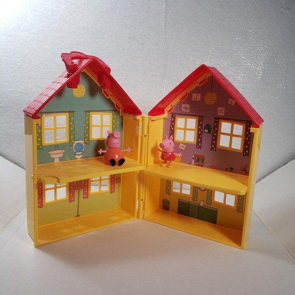 Peppa Pig House Set Toy with Mama Pig foldable Yellow and Red 12" tall - Picture 3 of 16